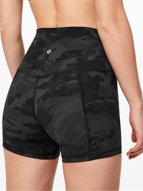 Lululemon Align Incognito Camo Multi Grey high-rise *4" shorts size 2